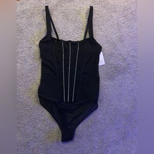 Women's Rhinestone Lingerie Bodysuit‎ - Auden Black S